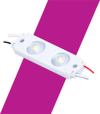 LED Modules Double IP65 Waterproof LED Module in front of Vision Lighting Branding Purple Slash 