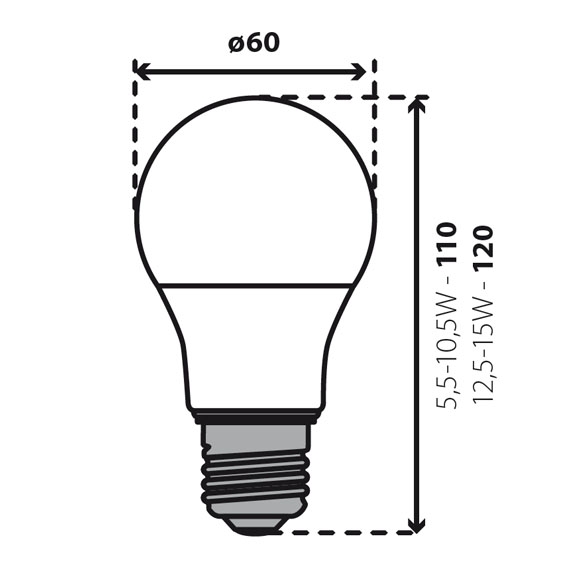 Kanlux LED Bulb | 10.5W IQ-LED A60 E27 BULB - Vision Lighting Ltd